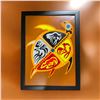 Image 1 : Paul Johnny, Framed Orange Artwork with Turtle Motifs