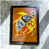 Image 1 : Paul Johnny, Framed Yellow Artwork with Abstract Bird Figure