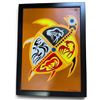 Image 2 : Paul Johnny, Framed Yellow Artwork with Abstract Bird Figure