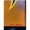 Image 4 : Paul Johnny, Framed Yellow Artwork with Abstract Bird Figure