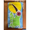 Image 2 : Paul Johnny, Light Blue Felt Appliqué Scarf with Abstract Bird Figures