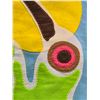 Image 4 : Paul Johnny, Light Blue Felt Appliqué Scarf with Abstract Bird Figures