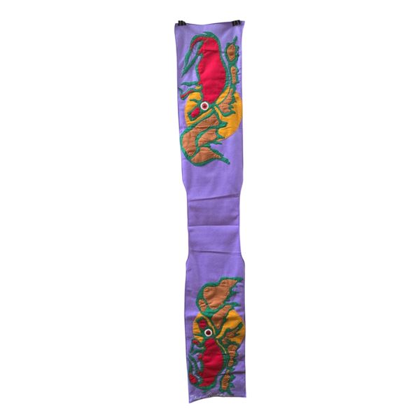Paul Johnny, Purple Felt Applique Wall Hanging with Abstract Figures