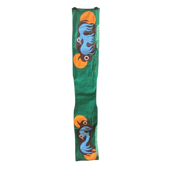 Paul Johnny, Green Felt Applique Wall Hanging with Abstract Bird Figures