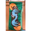 Image 2 : Paul Johnny, Green Felt Applique Wall Hanging with Abstract Bird Figures
