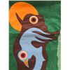 Image 3 : Paul Johnny, Green Felt Applique Wall Hanging with Abstract Bird Figures