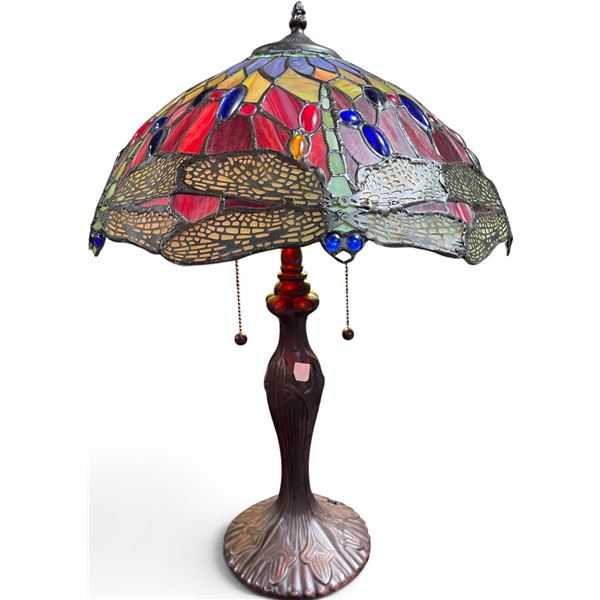 Tiffany-Style Dragonfly Stained Glass Table Lamp