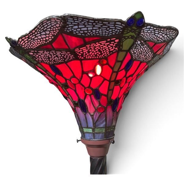 Tiffany-Style Dragonfly Stained Glass Floor Lamp