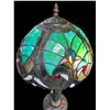 Image 2 : Tiffany-Style Dragonfly Stained Glass Table Lamp (Teal)