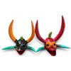 Image 1 : 2-Pcs Joselin Caraballo S, 5-Horn Vejigante Carnival Masks, Puerto Rico 2025, Approx. H4.5" x W3.5"