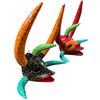 Image 2 : 2-Pcs Joselin Caraballo S, 5-Horn Vejigante Carnival Masks, Puerto Rico 2025, Approx. H4.5" x W3.5"