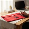Image 1 : Paul Johnny, Felt Appliqué Bear Paw Pillow Case (Red/Black)