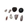 Image 1 : 8-Pcs Native Stone Collection Includes Arrow & Axe Heads, Knife-Shaped Tools, and Game Ball
