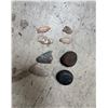 Image 2 : 8-Pcs Native Stone Collection Includes Arrow & Axe Heads, Knife-Shaped Tools, and Game Ball
