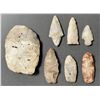 Image 1 : 7-Pcs Native Stone Collection Includes Arrow & Axe Heads and Knife-Shaped Tools