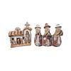 Image 1 : Peruvian Folk Art Pottery Grouping: Musicians Figurine & Nativity Scene House