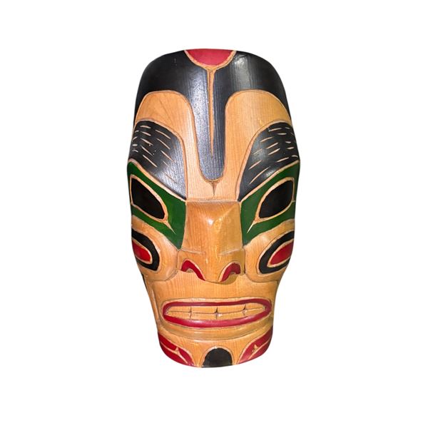 "Wild Man" - Carved & Painted Cedar Mask by Rick Charlie, Squamish Nation