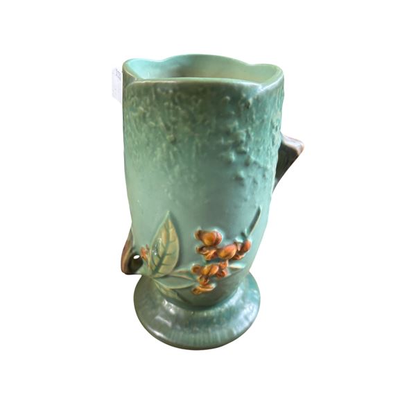 Weller/Roseville Style Art Pottery Vase, Floral Design