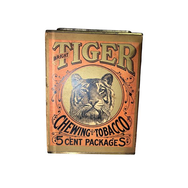 19th Century Tiger Chewing Tobacco Store Counter Display, H11" x W8" x D6"