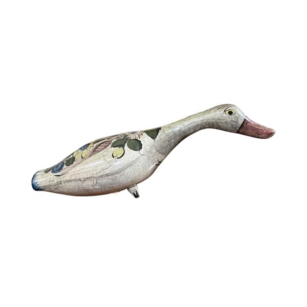 Vintage Hand Painted Pottery Duck, H8" x L20"