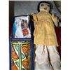 Image 3 : Group of Vintage Collectible - Folk Art Doll, Rocking Horse, Toy Car and Stamps