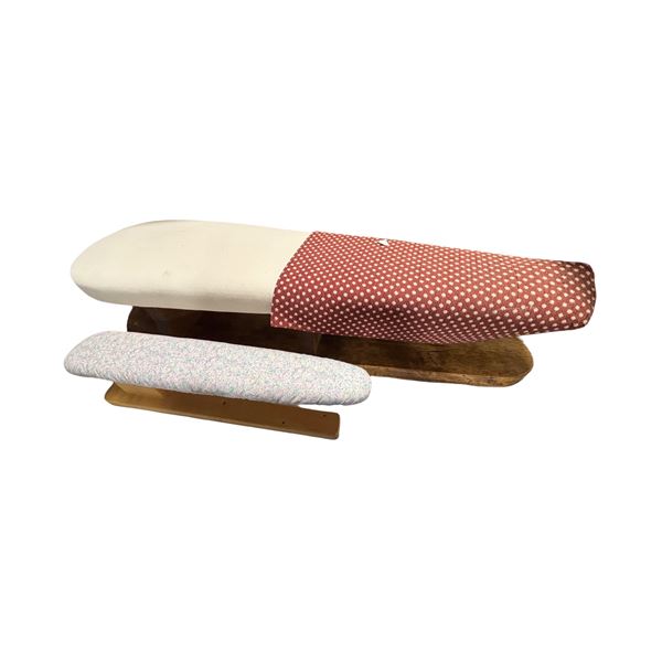 2 Vintage Tabletop Wooden Ironing Boards (L18" & 32")