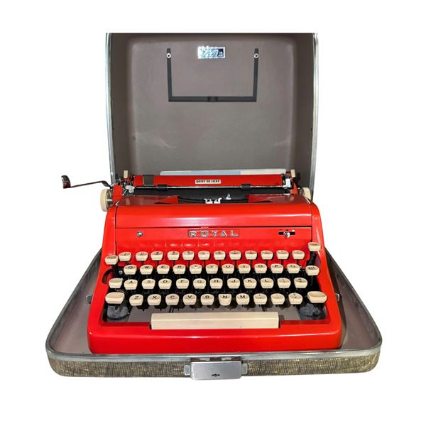 Royal Typewriter with Carrying Case, Red