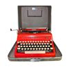 Image 1 : Royal Typewriter with Carrying Case, Red