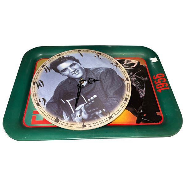 Elvis Presley Tray (12x17.5") and Clock