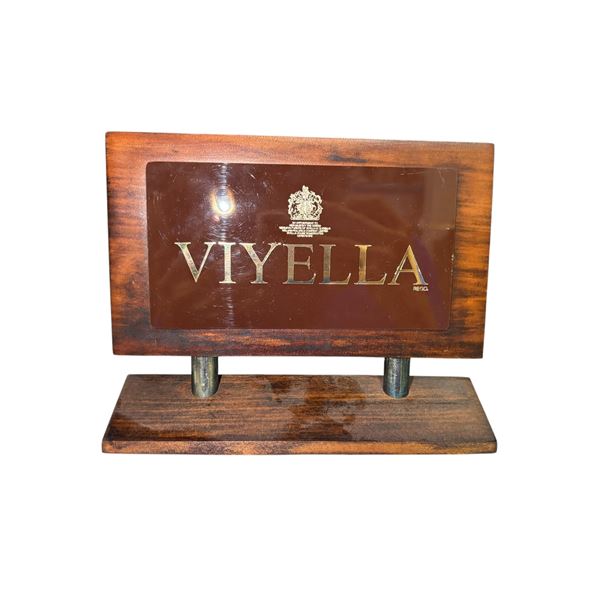 Vintage Viyella Wooden Plaque, 7x8.5"