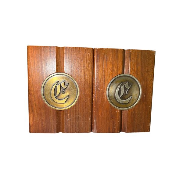 Pair of Solid Wood Bookends, 5x4" Each