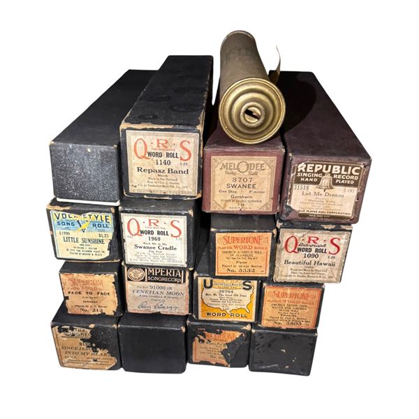 Antique Player Piano Roll Collection - QRS, Supertone, Imperial Song Record, Republic & More
