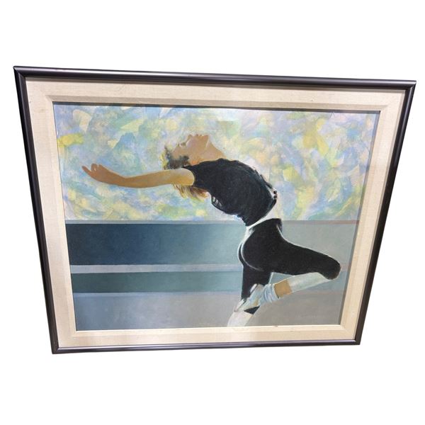 Framed Contemporary Painting - Gymnast Performing a Backbend