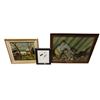 Image 1 : 3 Assorted Framed Artworks: Oil Paintings of Rural Landscape & Kittens with Thread Spools, plus Flor