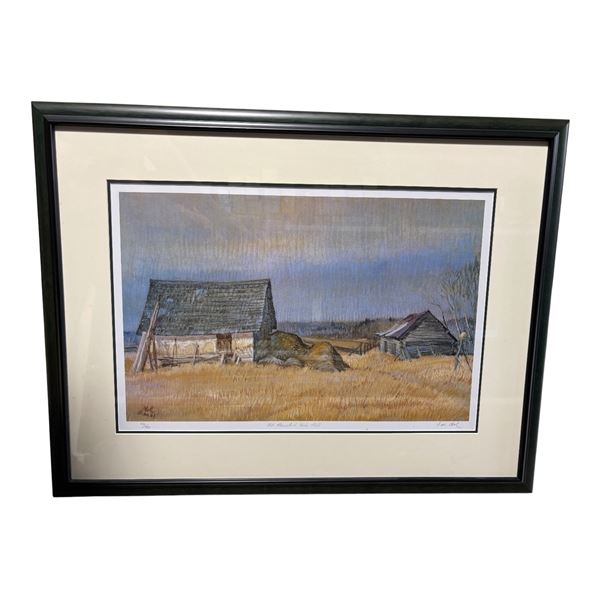 Signed Limited Edition Print 421/480 - "Old Homestead" Prairie Farm Scene, Framed
