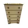 Image 1 : Mid-Century Style 5-Drawer Cream & Wood Tall Chest (25 x15.5 x 40.5)