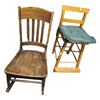 Image 1 : Vintage Wooden Rocking Chair and High Chair