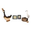 Image 1 : Decor Group - Woven Basket, Wooden Bird Sculptures (H19" & 22"), Framed Pictures