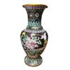 Image 1 : Large Chinese Cloisonné Enamel Vase with Chrysanthemum and Crane Motifs, 20" Tall