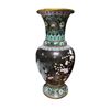 Image 3 : Large Chinese Cloisonné Enamel Vase with Chrysanthemum and Crane Motifs, 20" Tall