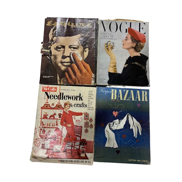 Mixed Magazine Lot: Esquire (June 1964), Vogue (September 15, 1950), Harper’s Bazaar (April