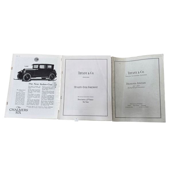 Vintage Advertising Booklets: Chalmers Six Automobile (March 1923) & Tiffany & Co. Catalogs