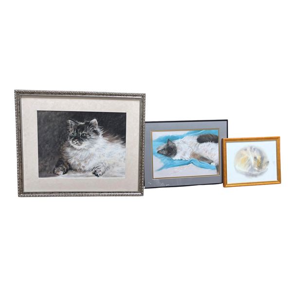 Group of 3 - Portrait of a cat 15x19, Cat Portrait & Portrait of cat- Pichtner