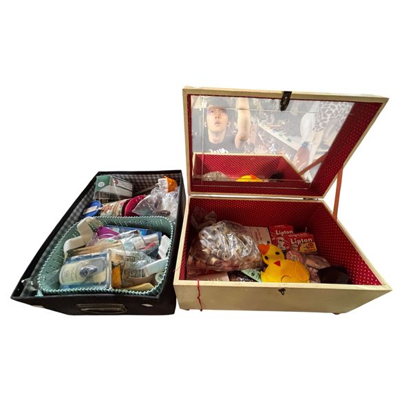 Pair of Storage Boxes w/Misc Contents