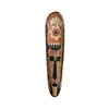 Image 1 : Hand-Painted Tribal-Style Wooden Mask with Woven Rattan Border