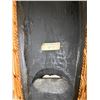 Image 3 : Hand-Painted Tribal-Style Wooden Mask with Woven Rattan Border