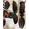 Image 2 : Carved African Maasai Figurines with Beadwork and Ebony Comb Sculptures