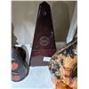 Image 3 : Antique Iron Doorstop, Candlesticks, Art Glass Trumpet Shades & Frog Figurine