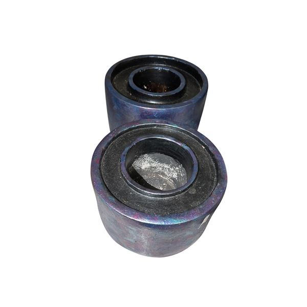 Pair of Metallic Glazed Vessels