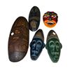 Image 1 : Carved Tribal Masks (Set of 5)